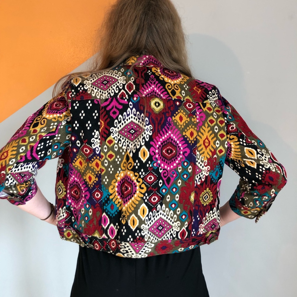 Ruby Rd. Multi Colored Colorful Jean Jacket, Size… - image 2